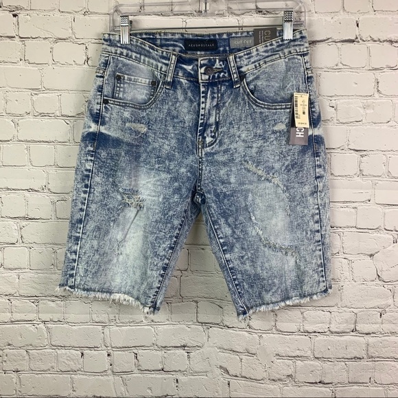 AEROPOSTALE Destroyed Stretch Cut-Off Shorts 28 - Picture 1 of 11